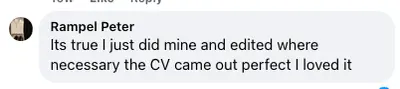 Customer testimonial showcasing successful resume results